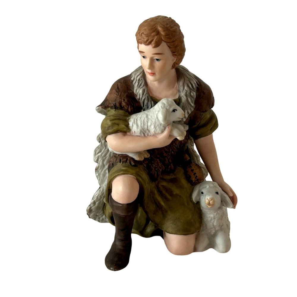 Vintage Kirkland Signature Nativity Kneeling‎ Shepard Sheep Figurine Replacement